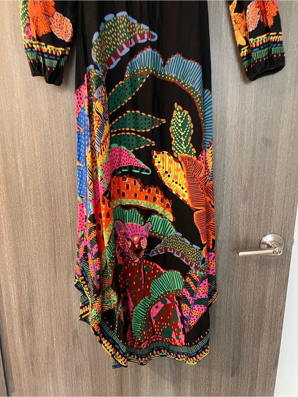 FARM Rio Black Maxi Dress with Neon Floral & Abstract Print - Picture 6 of 7